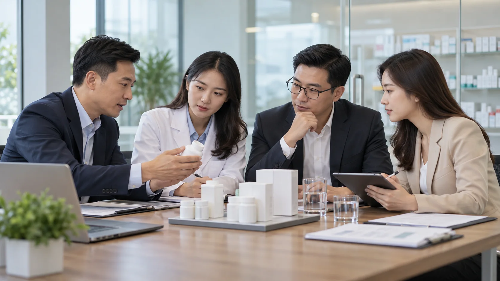 Minh họa buổi làm việc giữa các đối tác ngành dược